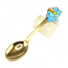 lingura aniversara. Craciun 1975. argint aurit & emailat. atelier Michelsen